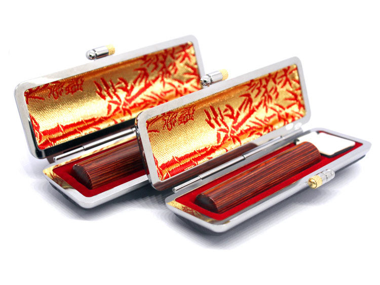 赤彩樺（アグニ）　実印60x18.0mm/銀行印60x15.0mm 2本セット