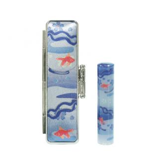 和（なごみ）ざいく印鑑/金魚/WB-10青