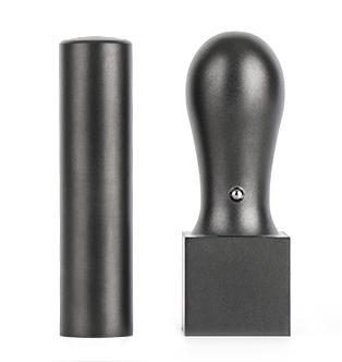 ブラックチタン 2本セット　会社実印（寸胴）16.5mm／会社角印（天角）21.0mm