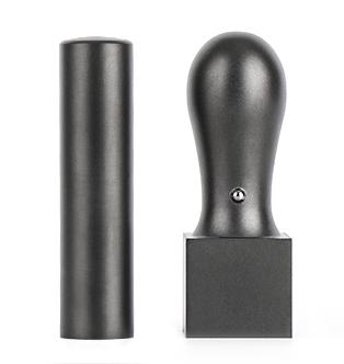 ブラックチタン 2本セット　会社銀行印（寸胴）16.5mm／会社角印（天角）21.0mm