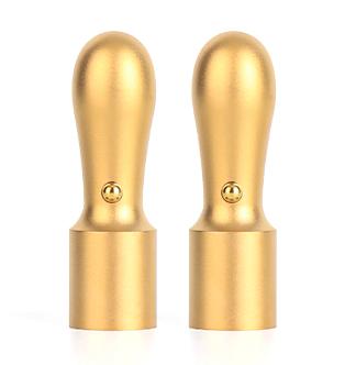 ゴールド　チタン 2本セット　会社実印（天丸）18.0mm／会社銀行印（天丸）16.5mm