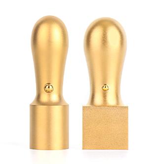 ゴールドチタン 2本セット　会社実印（天丸）18.0mm／会社角印（天角）21.0mm