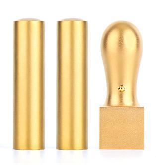 ゴールドチタン 3本セット会社実印（寸胴）18.0mm／会社銀行印（寸胴）18.0mm／会社角印24.0mm